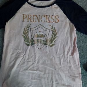 long-sleeved pink and navy blue shirt. Brand:Children's place, Size:XXL/TTG+16